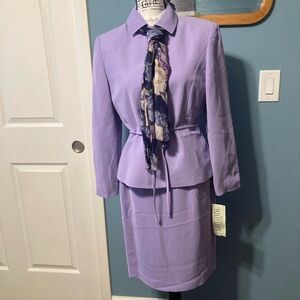 Larry Levine Light Purple Women's Belted Skirt Set NWT